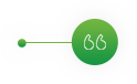 Green circular icon with white quotation marks